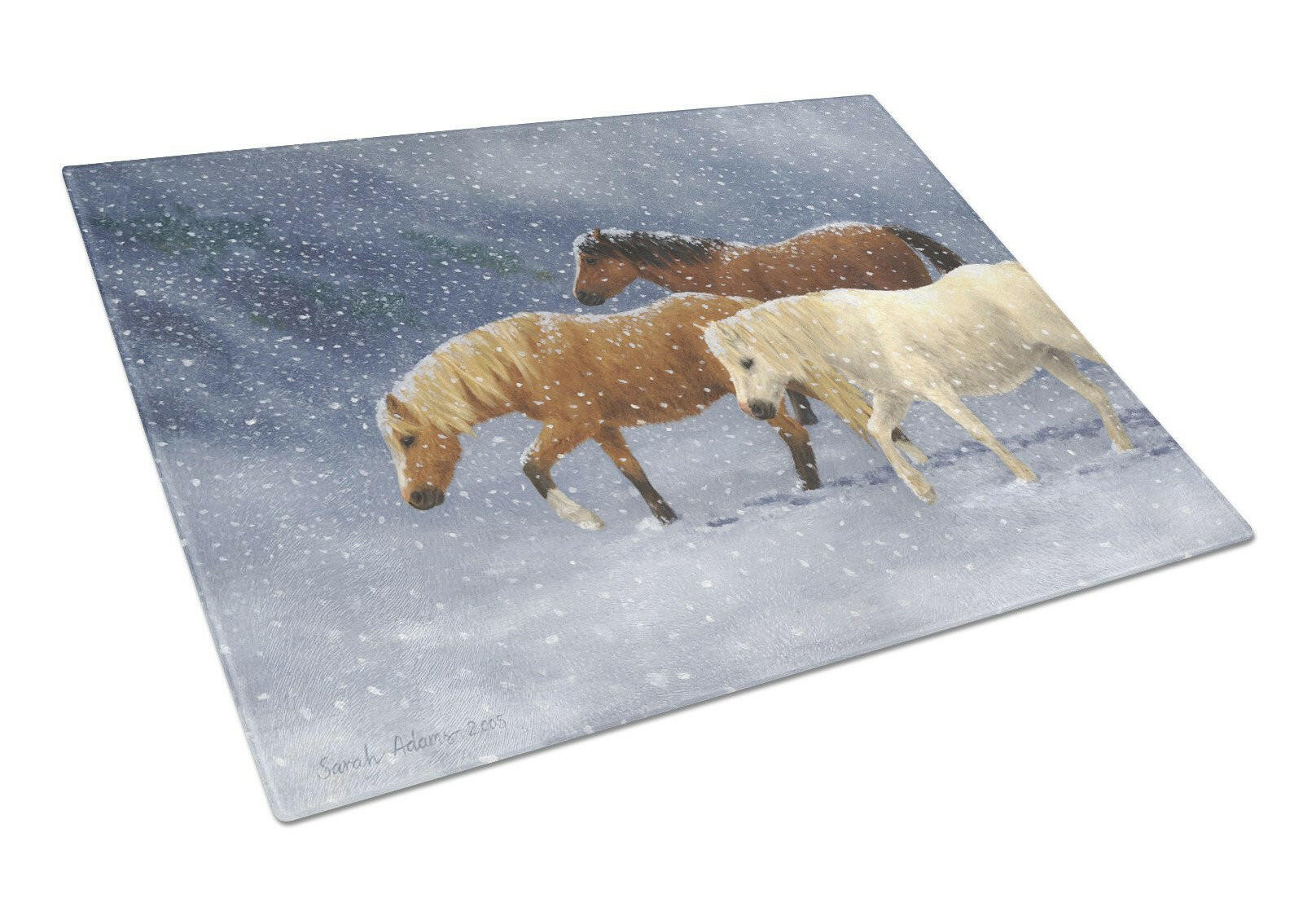 Seeking Shelter Horses Glass Cutting Board Large ASA2197LCB by Caroline's Treasures