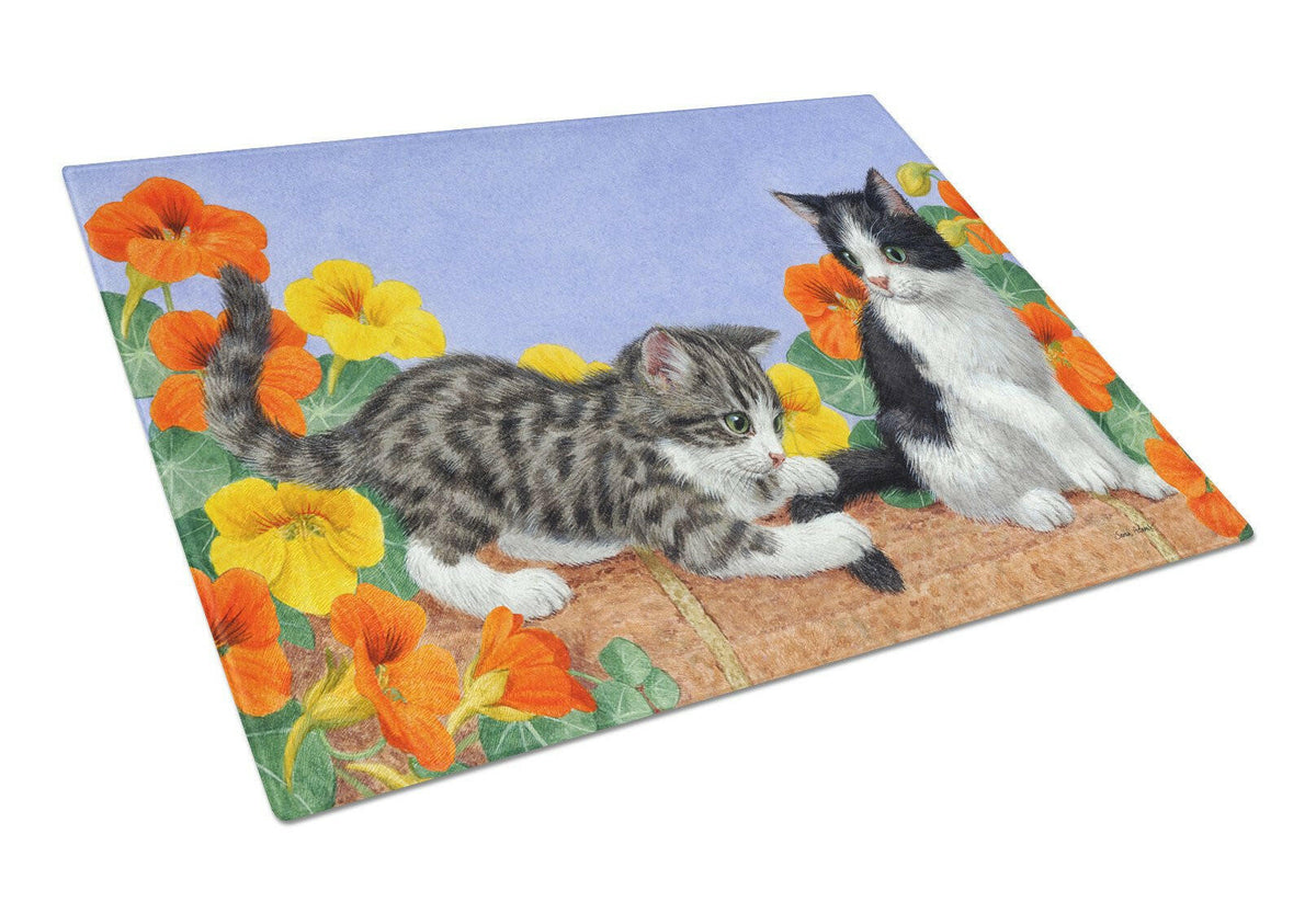 Kittens on Wall Glass Cutting Board Large ASA2201LCB by Caroline&#39;s Treasures