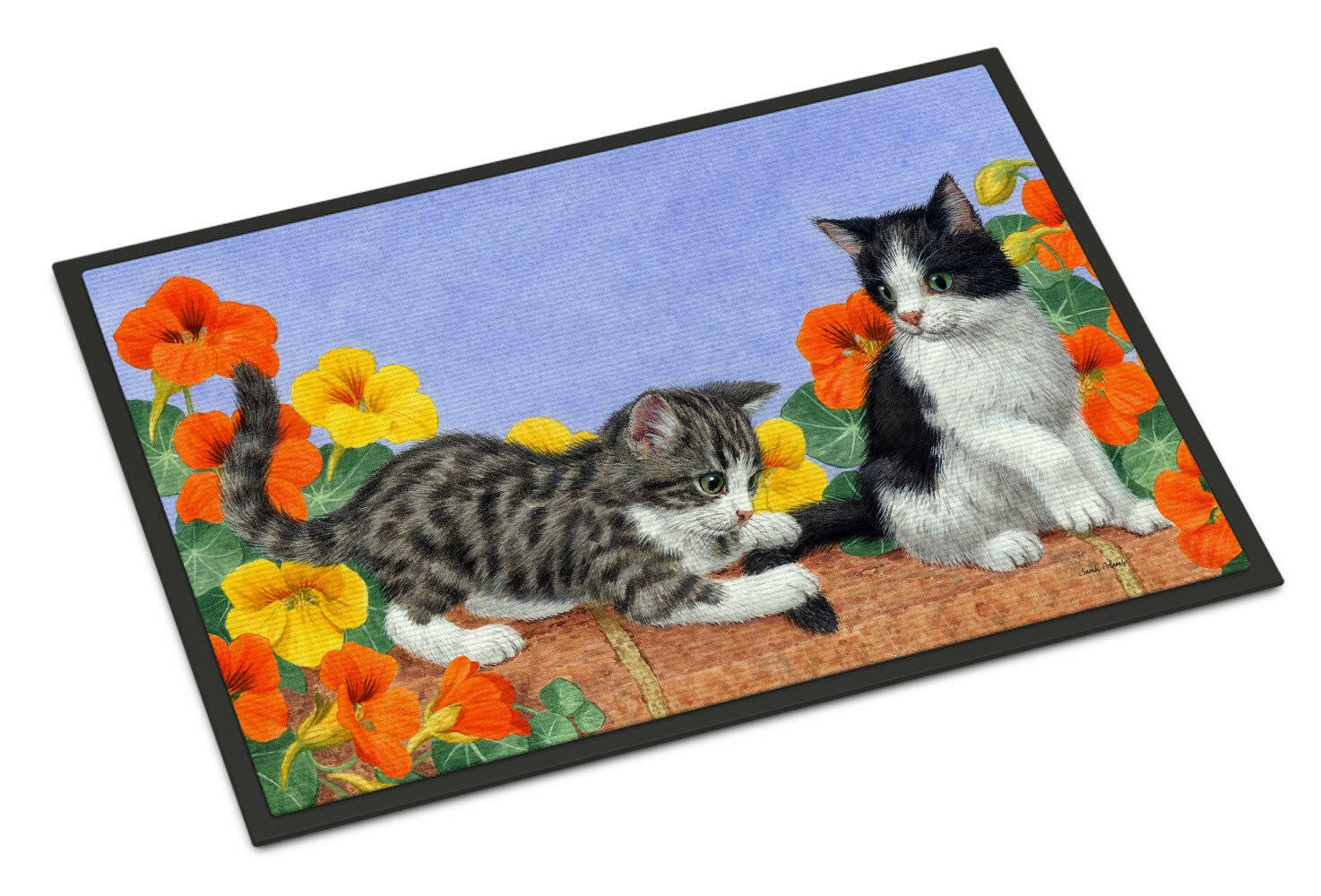 Kittens on Wall Indoor or Outdoor Mat 18x27 ASA2201MAT - the-store.com