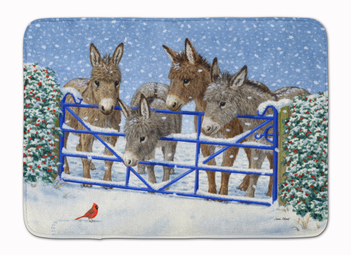 Donkeys and Cardinal Machine Washable Memory Foam Mat ASA2209RUG - the-store.com