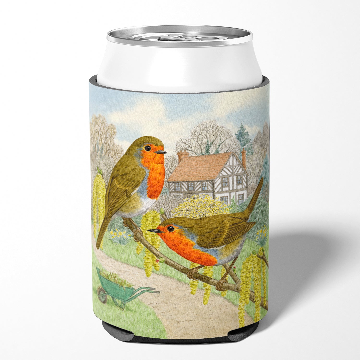 European Robin by Sarah Adams Can or Bottle Hugger ASAD0684CC.