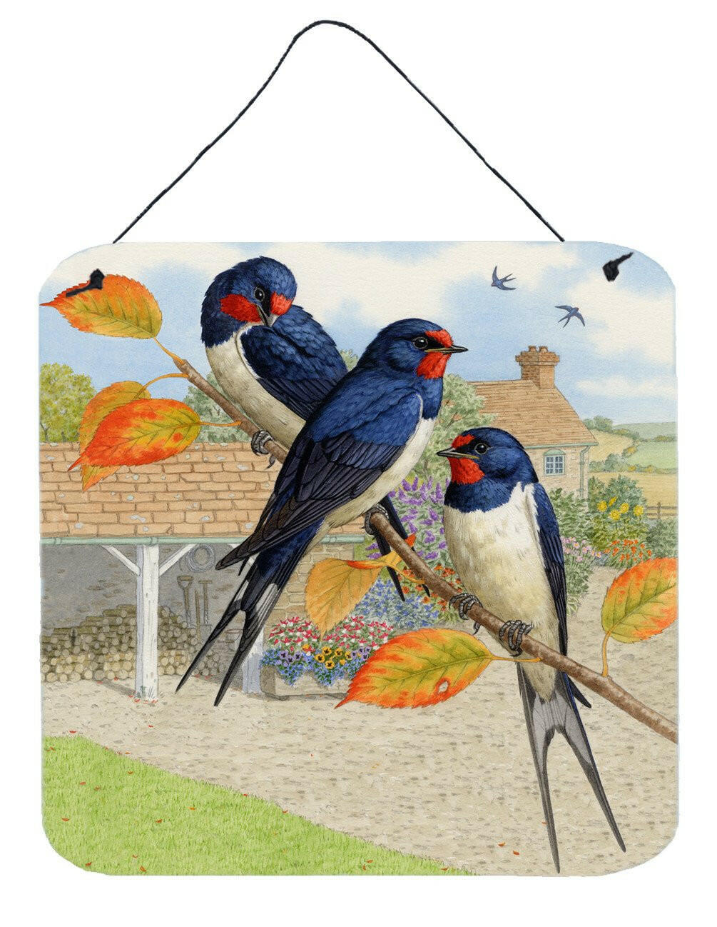 Swallows by Sarah Adams Wall or Door Hanging Prints ASAD0694DS66 by Caroline's Treasures