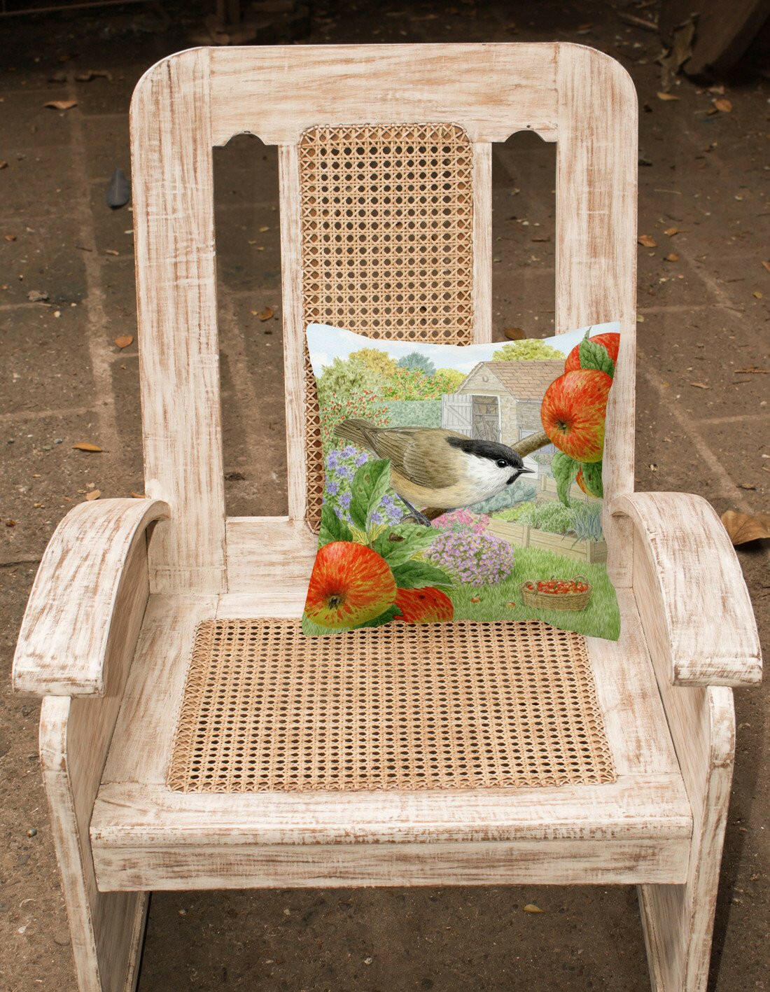 Coal Tits Apple Picker Canvas Decorative Pillow ASAD0699PW1414 - the-store.com