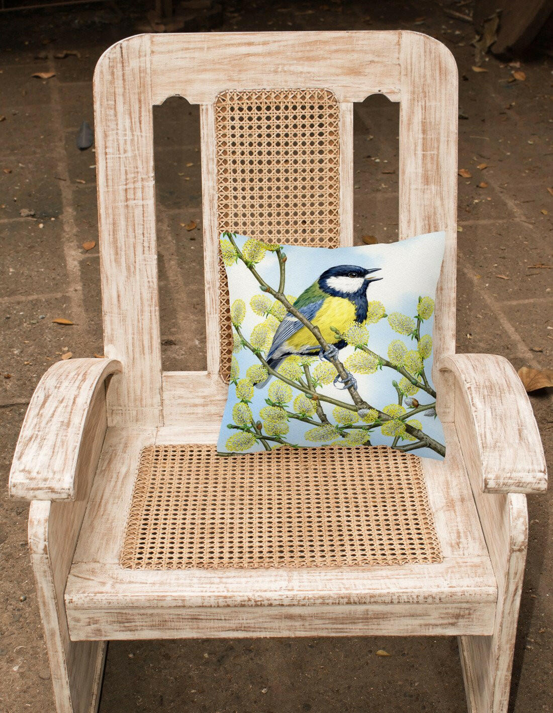 Eurasian Blue Tit by Sarah Adams Canvas Decorative Pillow ASAD0777PW1414 - the-store.com