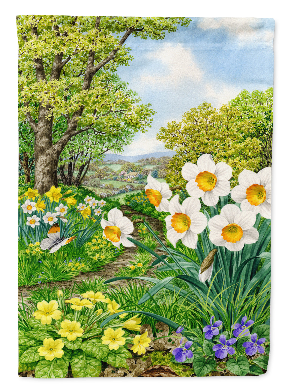 Spring Flowers by Sarah Adams Flag Canvas House Size ASAD778CHF  the-store.com.