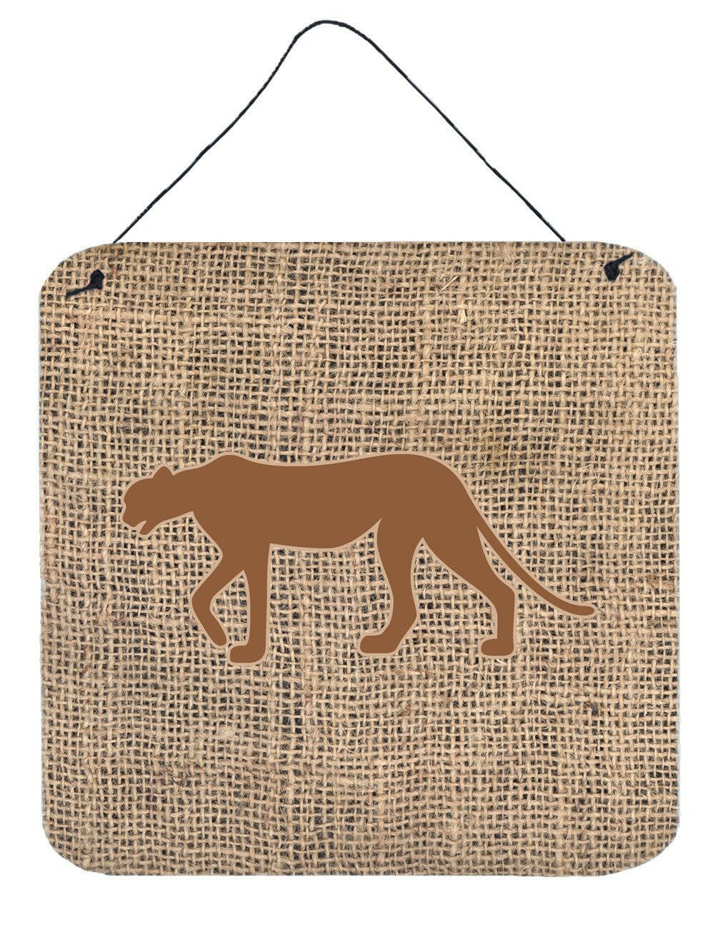 Leopard Burlap and Brown Aluminium Metal Wall or Door Hanging Prints BB1004 by Caroline&#39;s Treasures