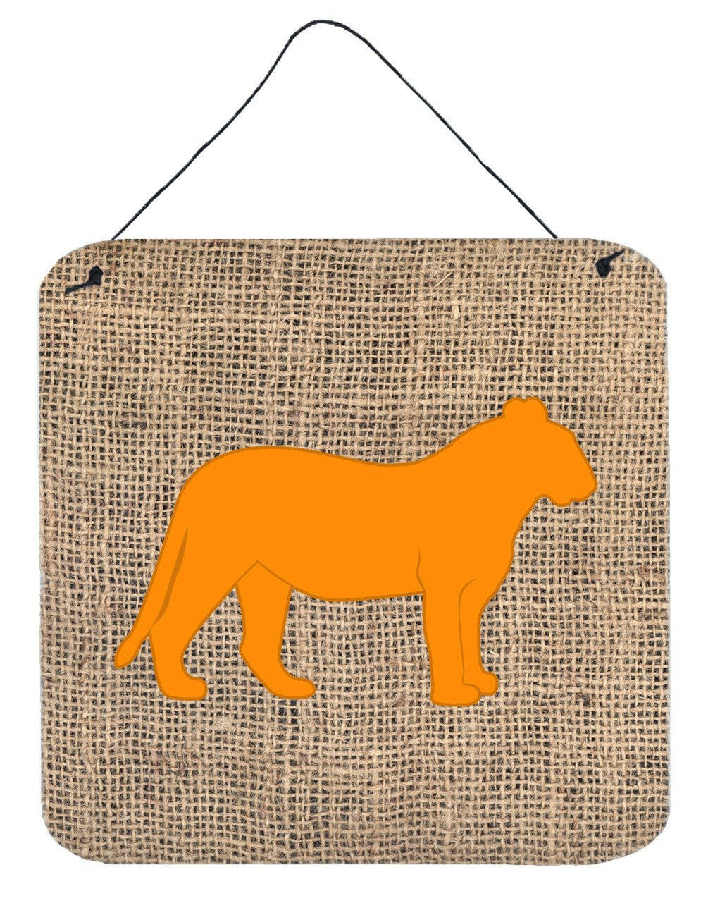 Tiger Burlap and Orange Aluminium Metal Wall or Door Hanging Prints BB1010 by Caroline's Treasures