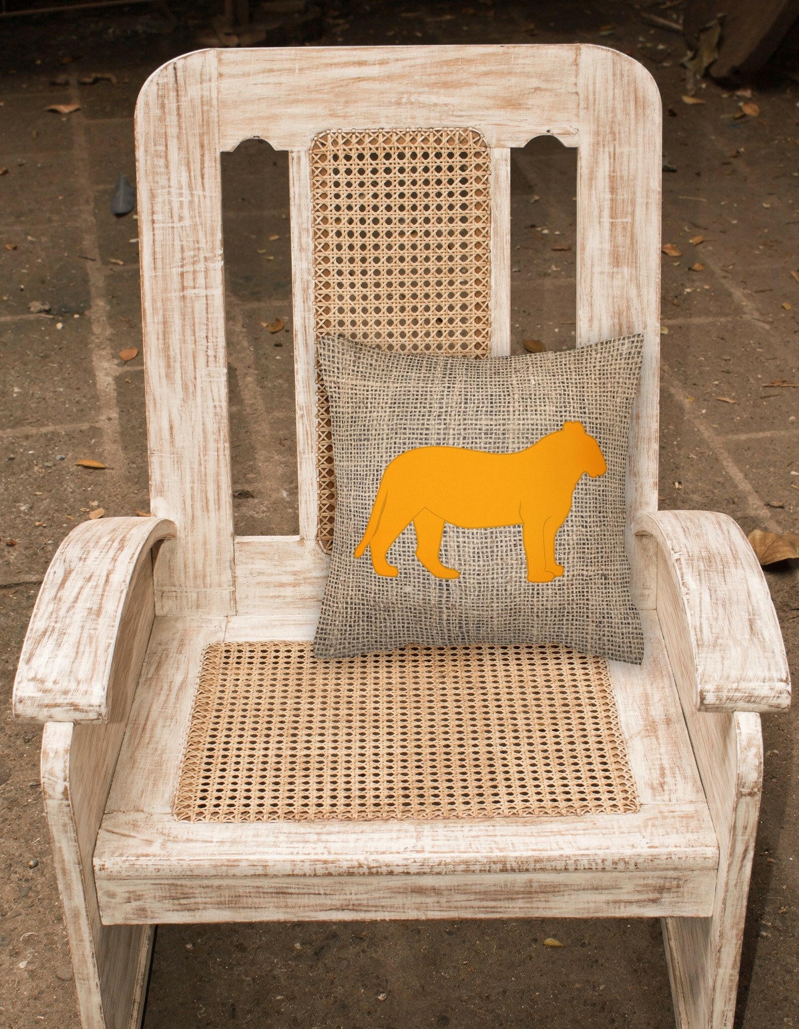 Tiger Burlap and Orange   Canvas Fabric Decorative Pillow BB1010 - the-store.com