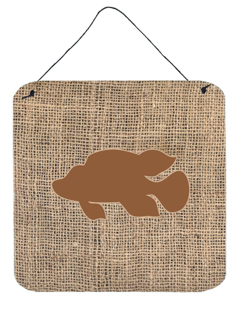 Fish - Tropical Fish Burlap and Brown Wall or Door Hanging Prints BB1013 by Caroline's Treasures