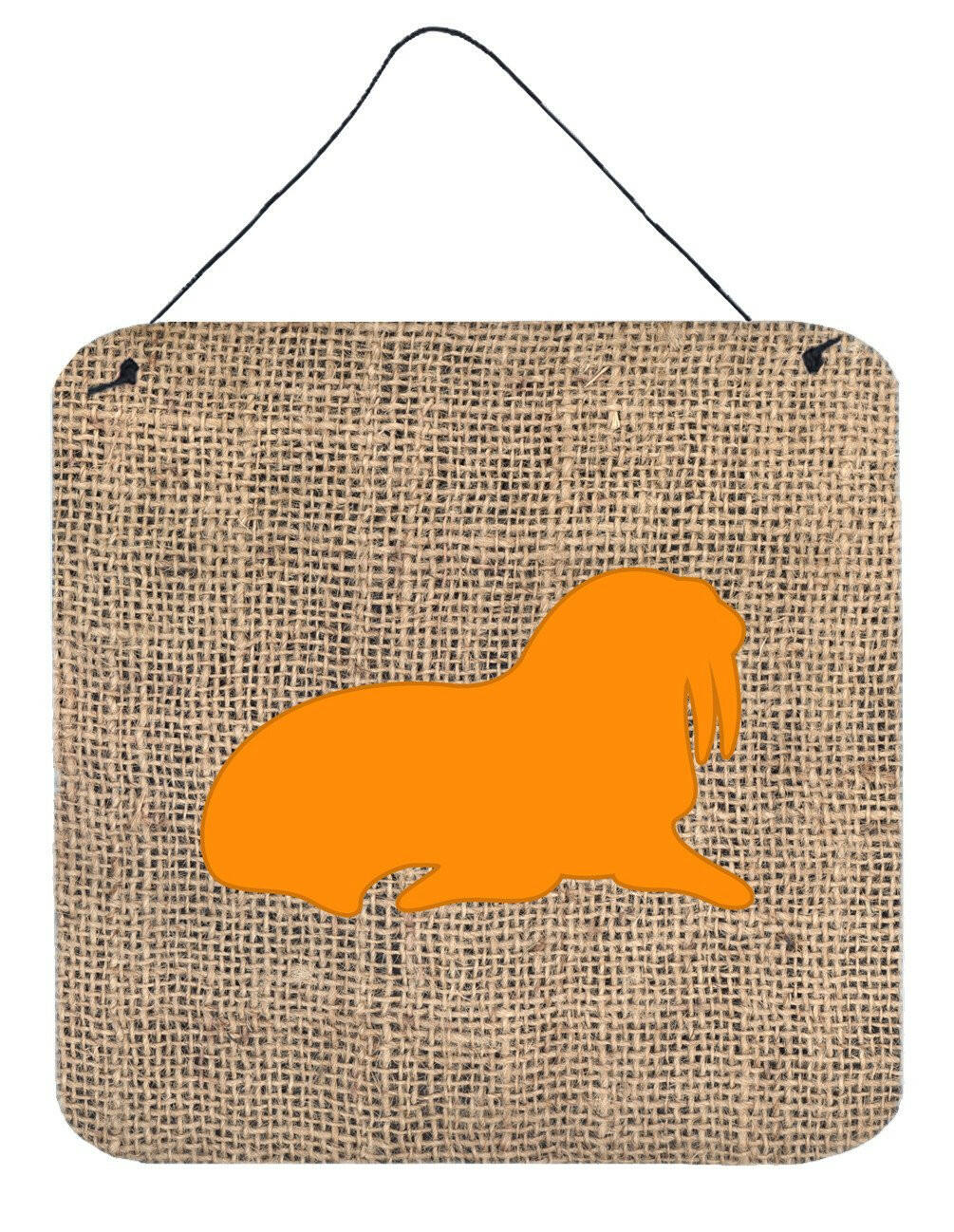 Walrus Burlap and Orange Aluminium Metal Wall or Door Hanging Prints BB1017 by Caroline's Treasures