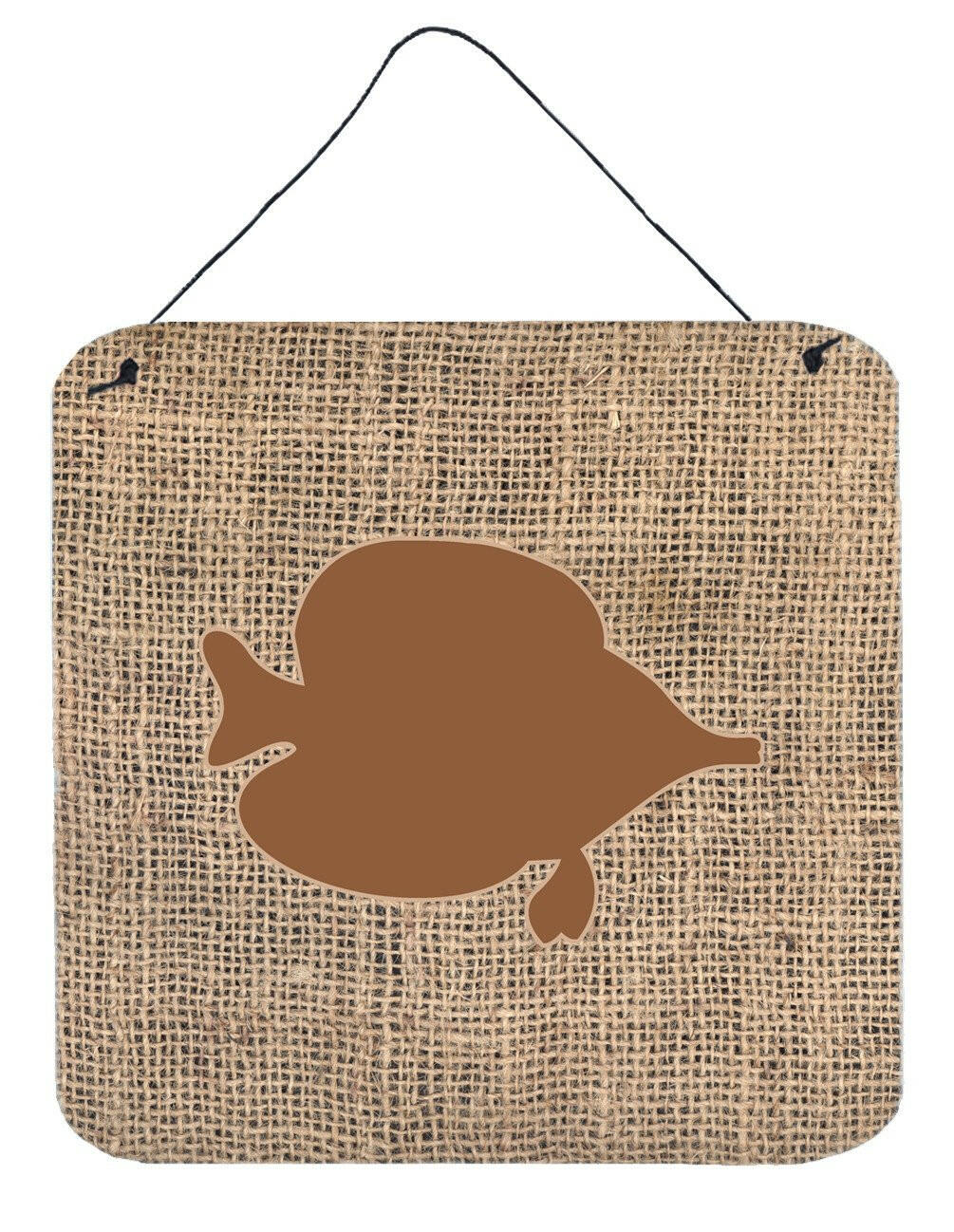 Fish - Tang Fish Burlap and Brown Wall or Door Hanging Prints BB1023 by Caroline&#39;s Treasures