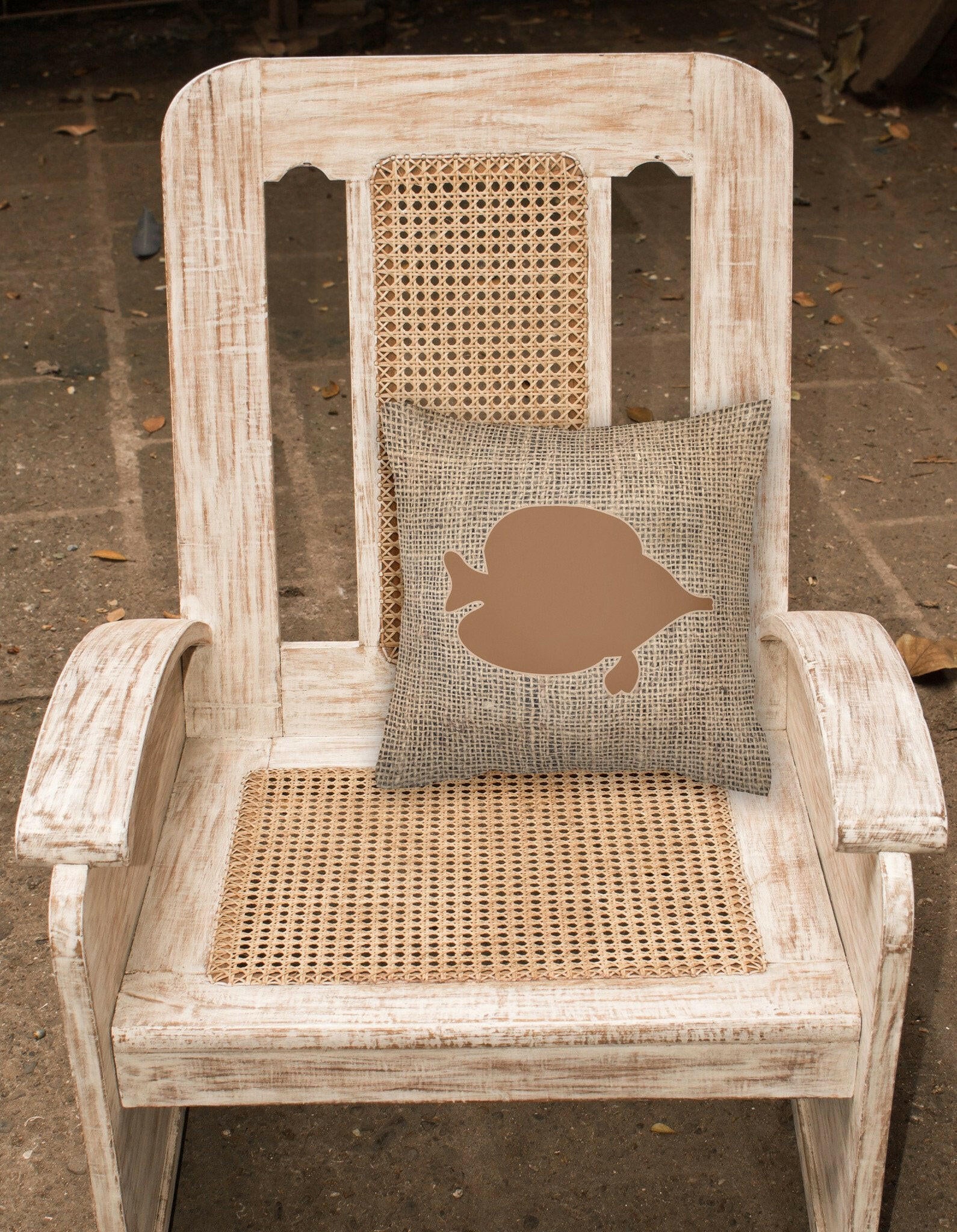 Fish - Tang Fish Burlap and Brown   Canvas Fabric Decorative Pillow BB1023 - the-store.com