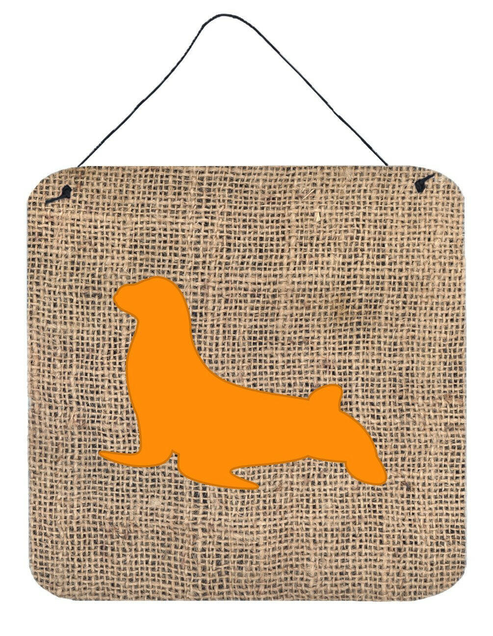 Seal Burlap and Orange Aluminium Metal Wall or Door Hanging Prints BB1027 by Caroline's Treasures