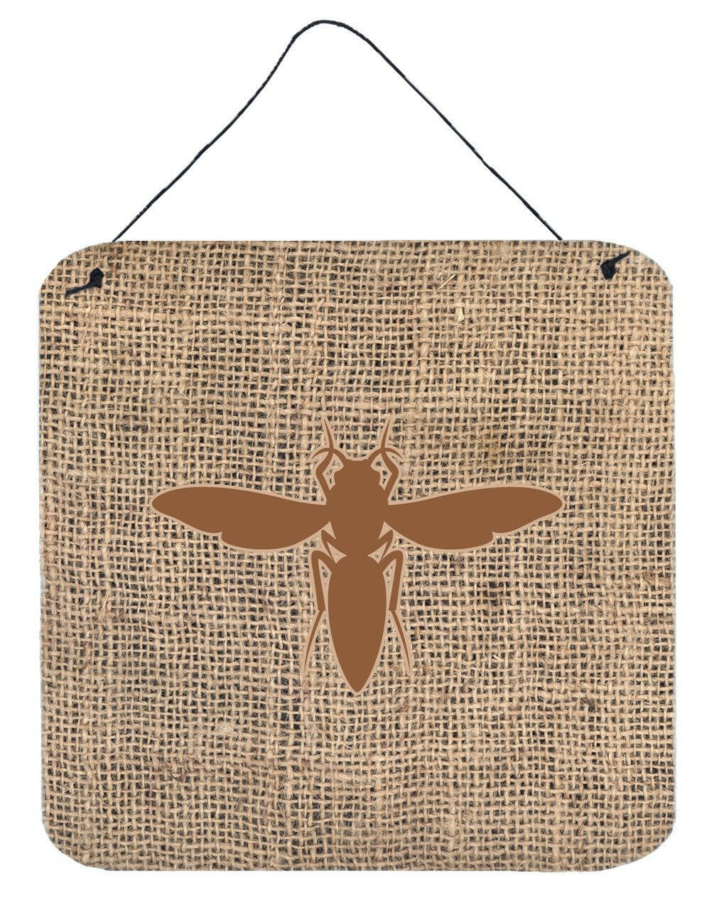 Yellow Jacket Burlap and Brown Wall or Door Hanging Prints BB1053 by Caroline's Treasures