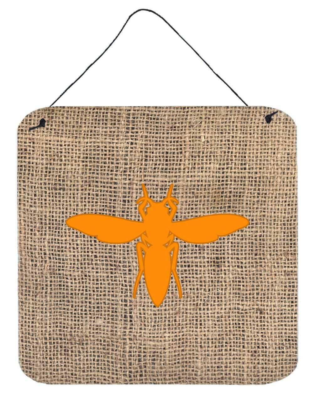 Yellow Jacket Burlap and Orange Wall or Door Hanging Prints BB1053 by Caroline's Treasures