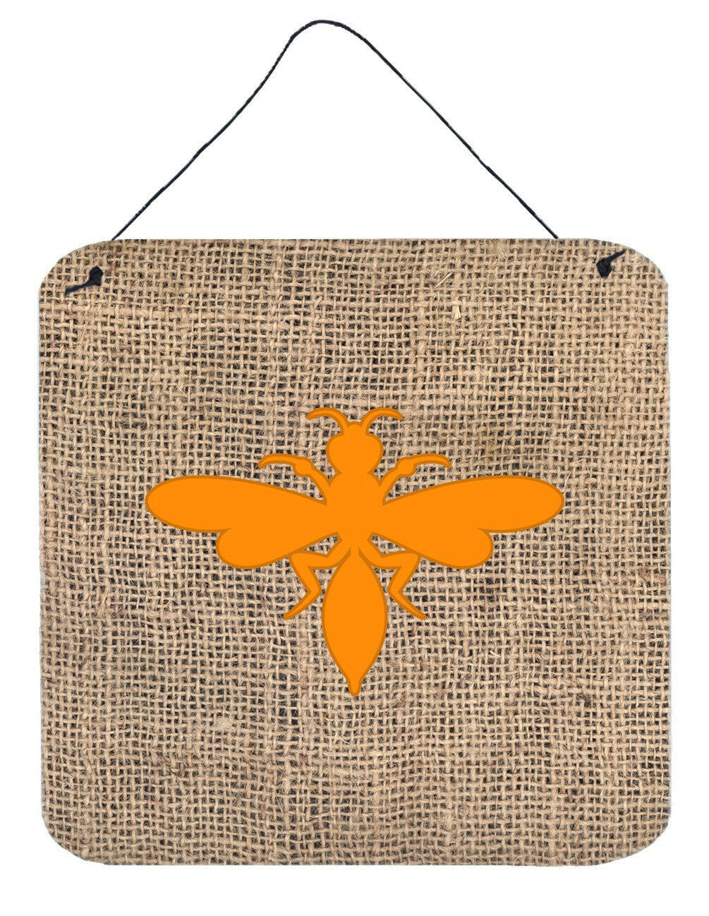 Wasp Burlap and Orange Aluminium Metal Wall or Door Hanging Prints BB1054 by Caroline's Treasures