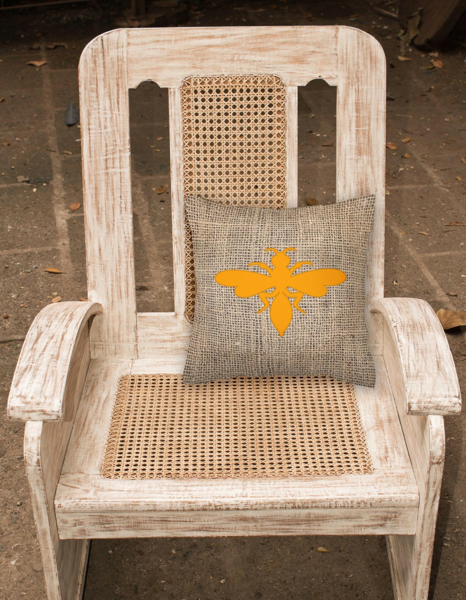 Wasp Burlap and Orange   Canvas Fabric Decorative Pillow BB1054 - the-store.com