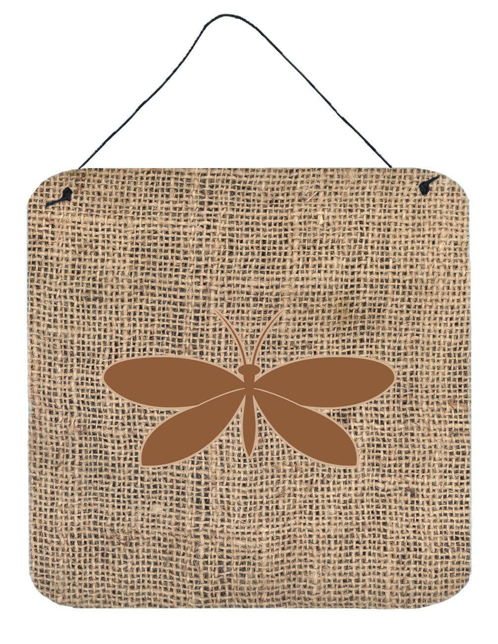 Moth Burlap and Brown Aluminium Metal Wall or Door Hanging Prints BB1055 by Caroline&#39;s Treasures