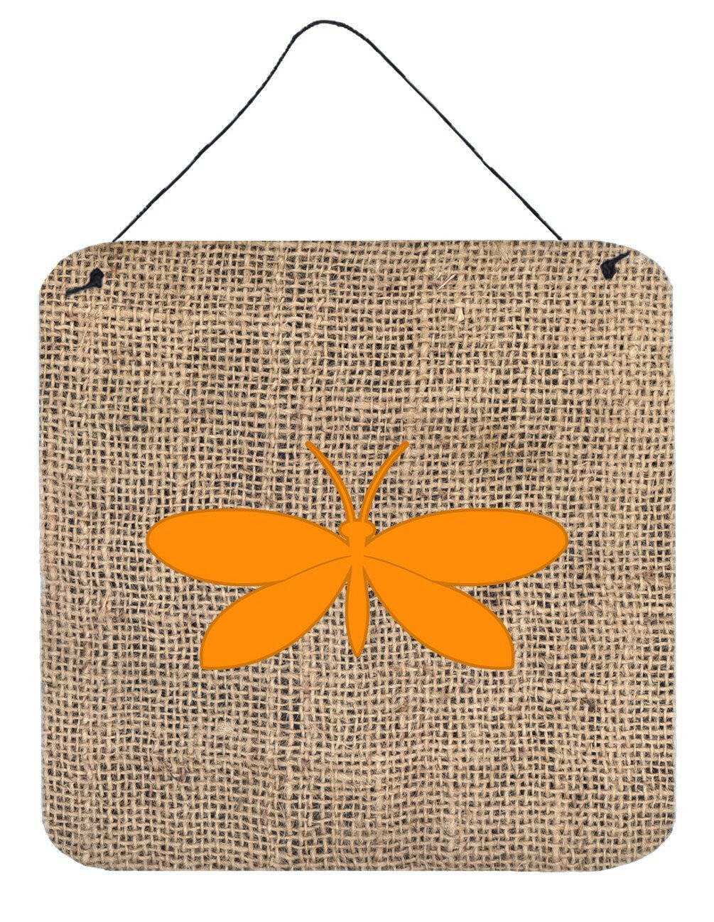 Moth Burlap and Orange Aluminium Metal Wall or Door Hanging Prints BB1055 by Caroline's Treasures