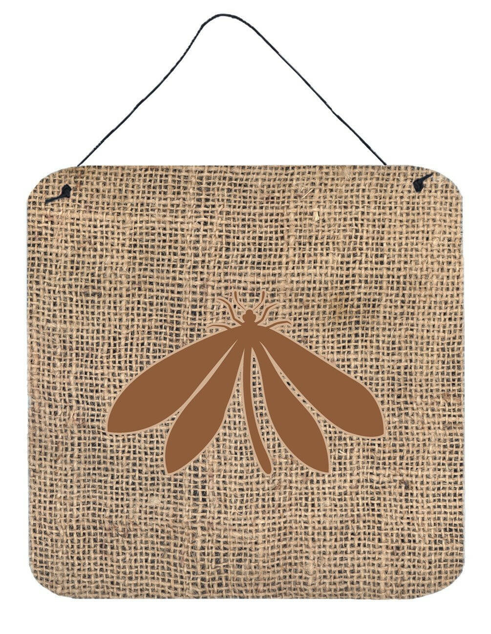 Moth Burlap and Brown Aluminium Metal Wall or Door Hanging Prints BB1060 by Caroline's Treasures