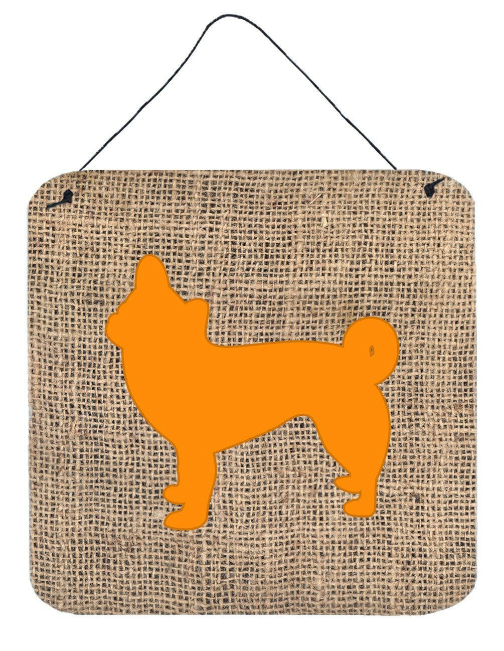 Chihuahua Burlap and Orange Aluminium Metal Wall or Door Hanging Prints BB1068 by Caroline&#39;s Treasures