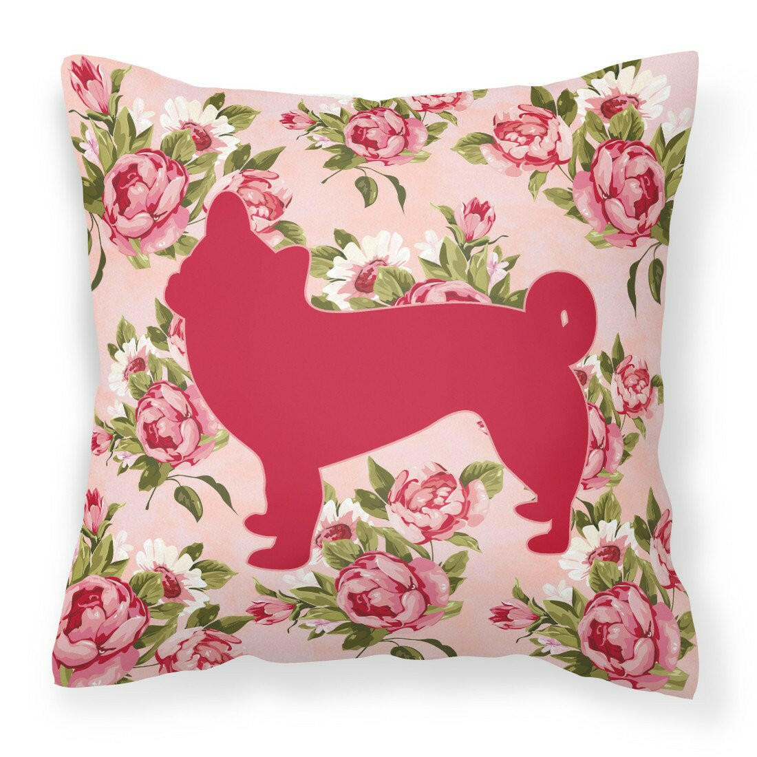 Chihuahua Shabby Chic Pink Roses  Fabric Decorative Pillow BB1068-RS-PK-PW1414 - the-store.com