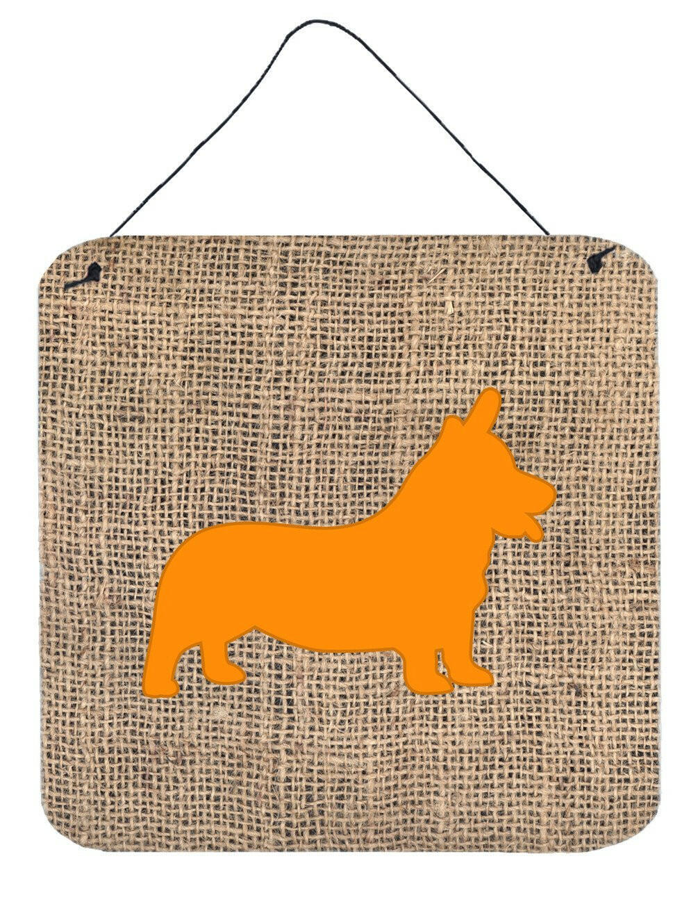 Corgi Burlap and Orange Aluminium Metal Wall or Door Hanging Prints BB1069 by Caroline's Treasures