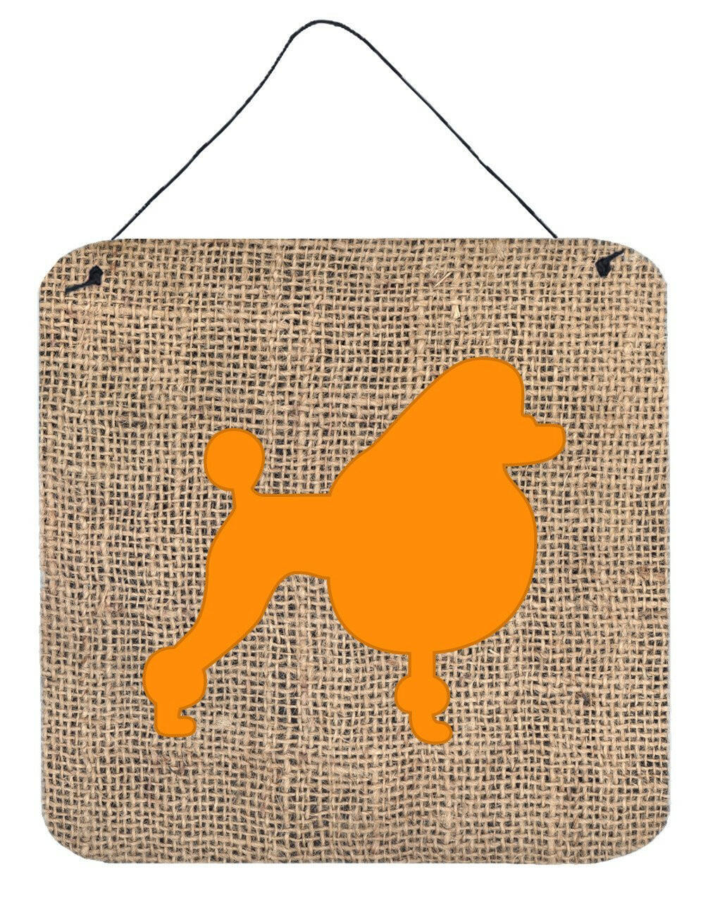 Poodle Burlap and Orange Aluminium Metal Wall or Door Hanging Prints BB1072 by Caroline&#39;s Treasures