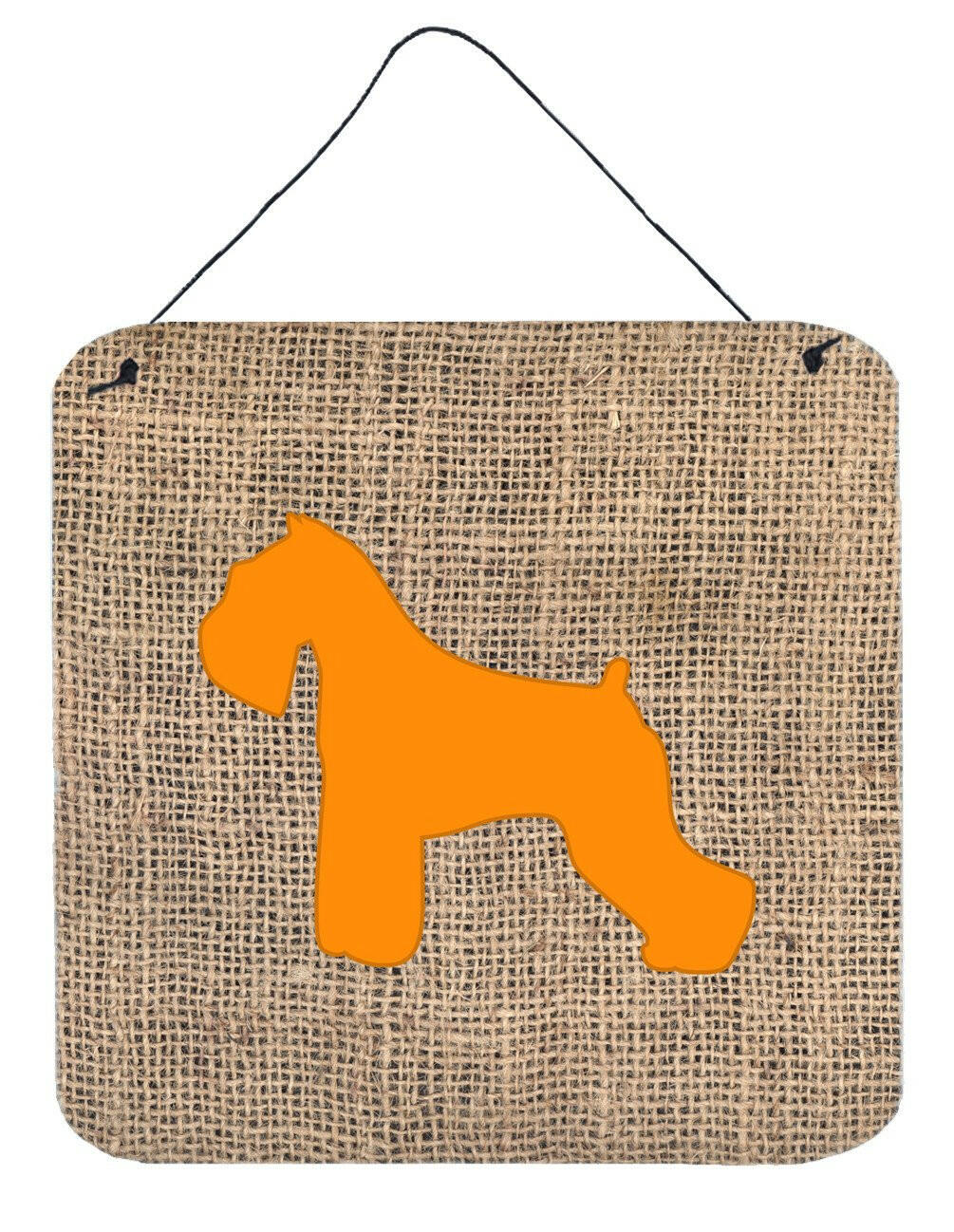 Schnauzer Burlap and Orange Aluminium Metal Wall or Door Hanging Prints BB1073 by Caroline&#39;s Treasures