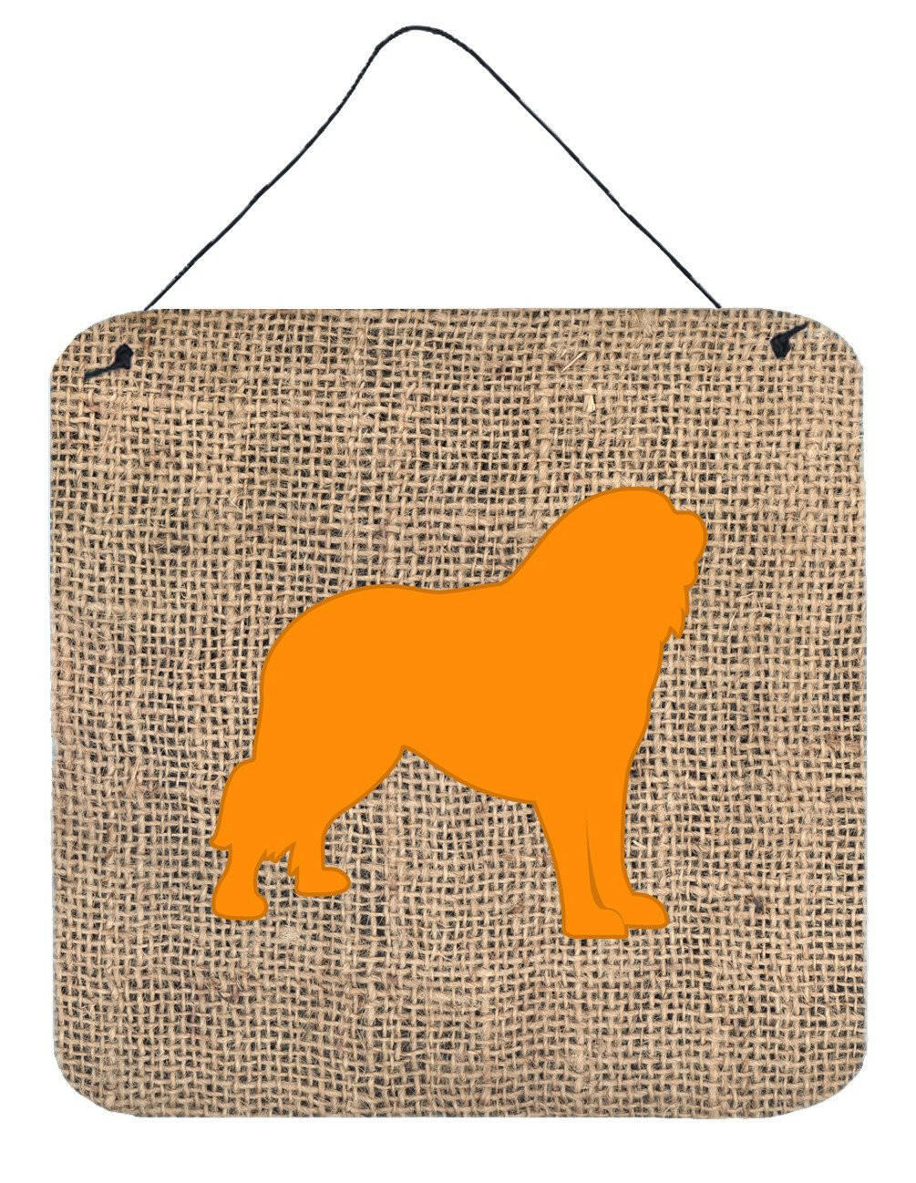 Tibetial Mastiff Burlap and Orange Wall or Door Hanging Prints BB1077 by Caroline&#39;s Treasures