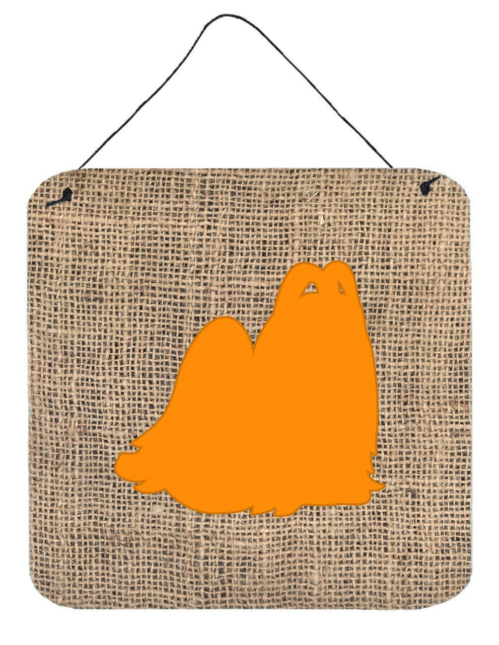 Maltese Burlap and Orange Aluminium Metal Wall or Door Hanging Prints BB1079 by Caroline&#39;s Treasures