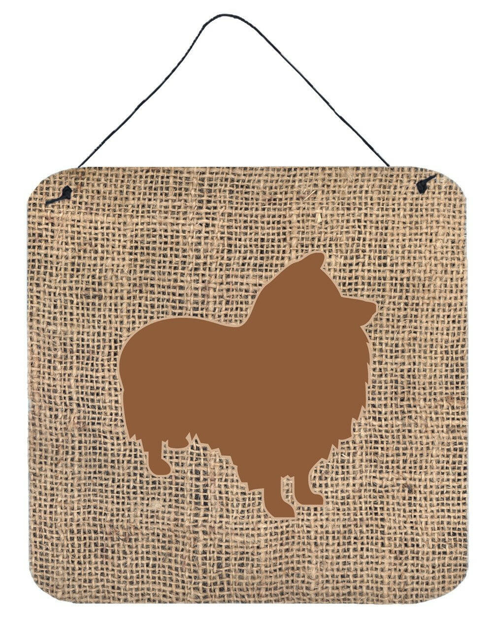 Sheltie Burlap and Brown Aluminium Metal Wall or Door Hanging Prints BB1080 by Caroline's Treasures