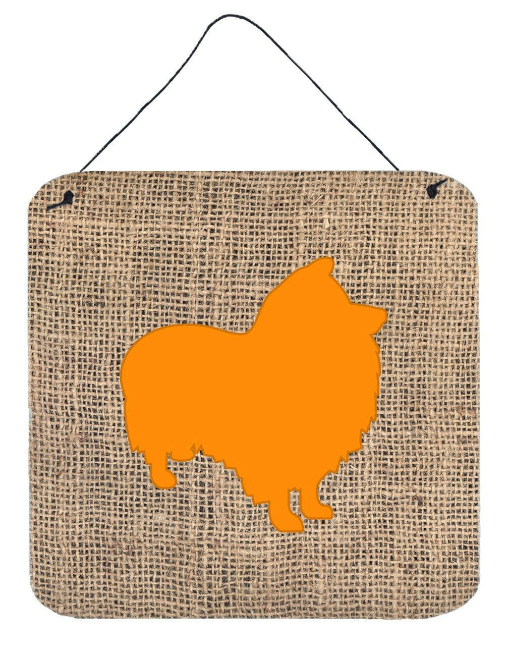 Sheltie Burlap and Orange Aluminium Metal Wall or Door Hanging Prints BB1080 by Caroline's Treasures