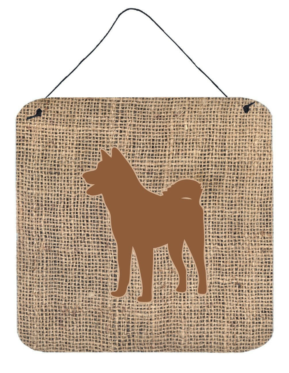 Akita Burlap and Brown Aluminium Metal Wall or Door Hanging Prints BB1082 by Caroline's Treasures