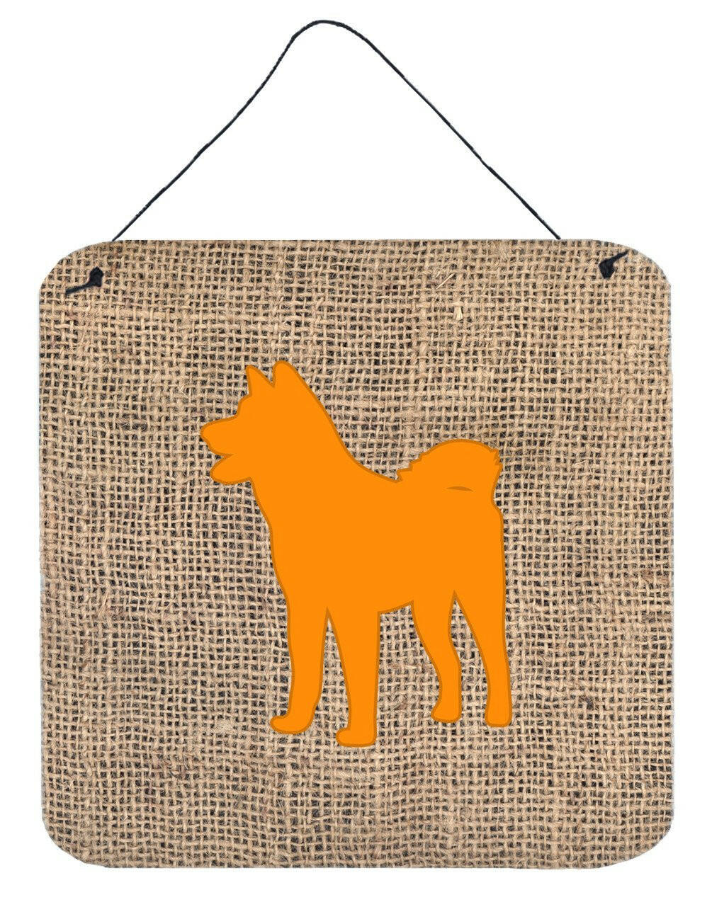 Akita Burlap and Orange Aluminium Metal Wall or Door Hanging Prints BB1082 by Caroline's Treasures