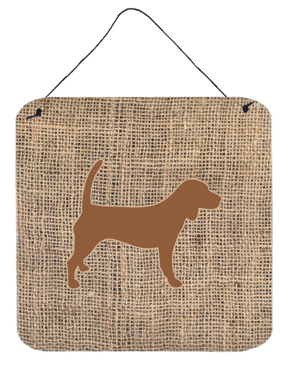 Beagle Burlap and Brown Aluminium Metal Wall or Door Hanging Prints BB1087 by Caroline's Treasures