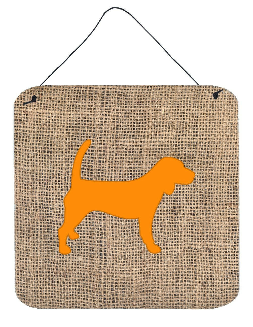 Beagle Burlap and Orange Aluminium Metal Wall or Door Hanging Prints BB1087 by Caroline's Treasures