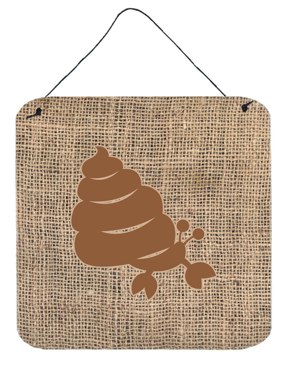 Hermit Crab Burlap and Brown Aluminium Metal Wall or Door Hanging Prints BB1092 by Caroline's Treasures