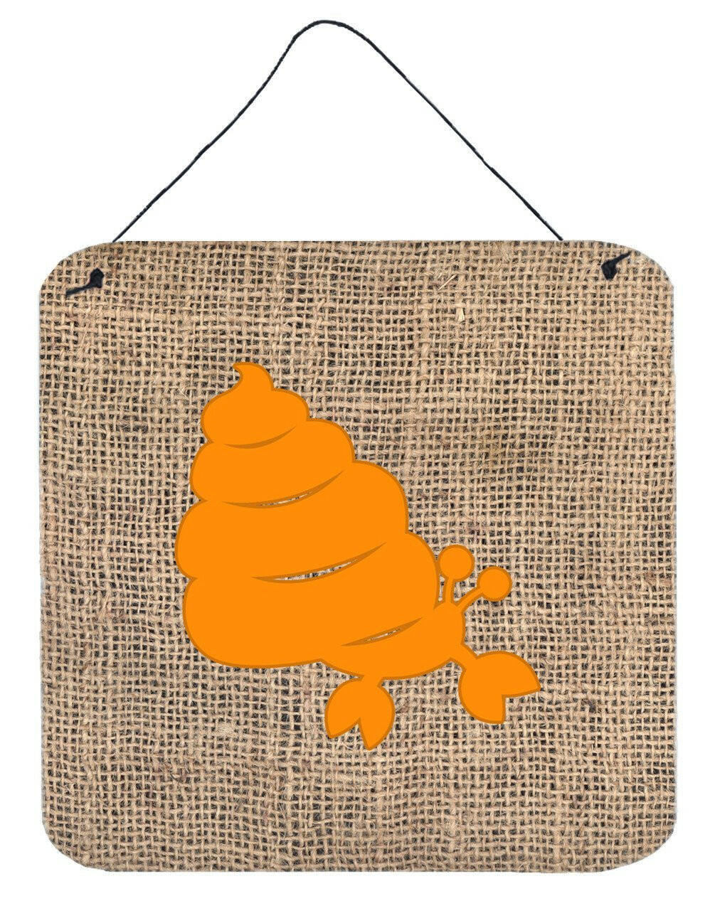 Hermit Crab Burlap and Orange Wall or Door Hanging Prints BB1092 by Caroline's Treasures