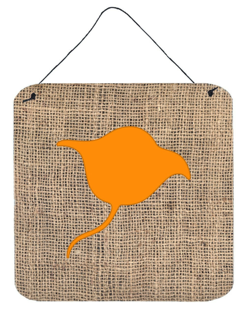 Stingray Burlap and Orange Aluminium Metal Wall or Door Hanging Prints BB1094 by Caroline&#39;s Treasures