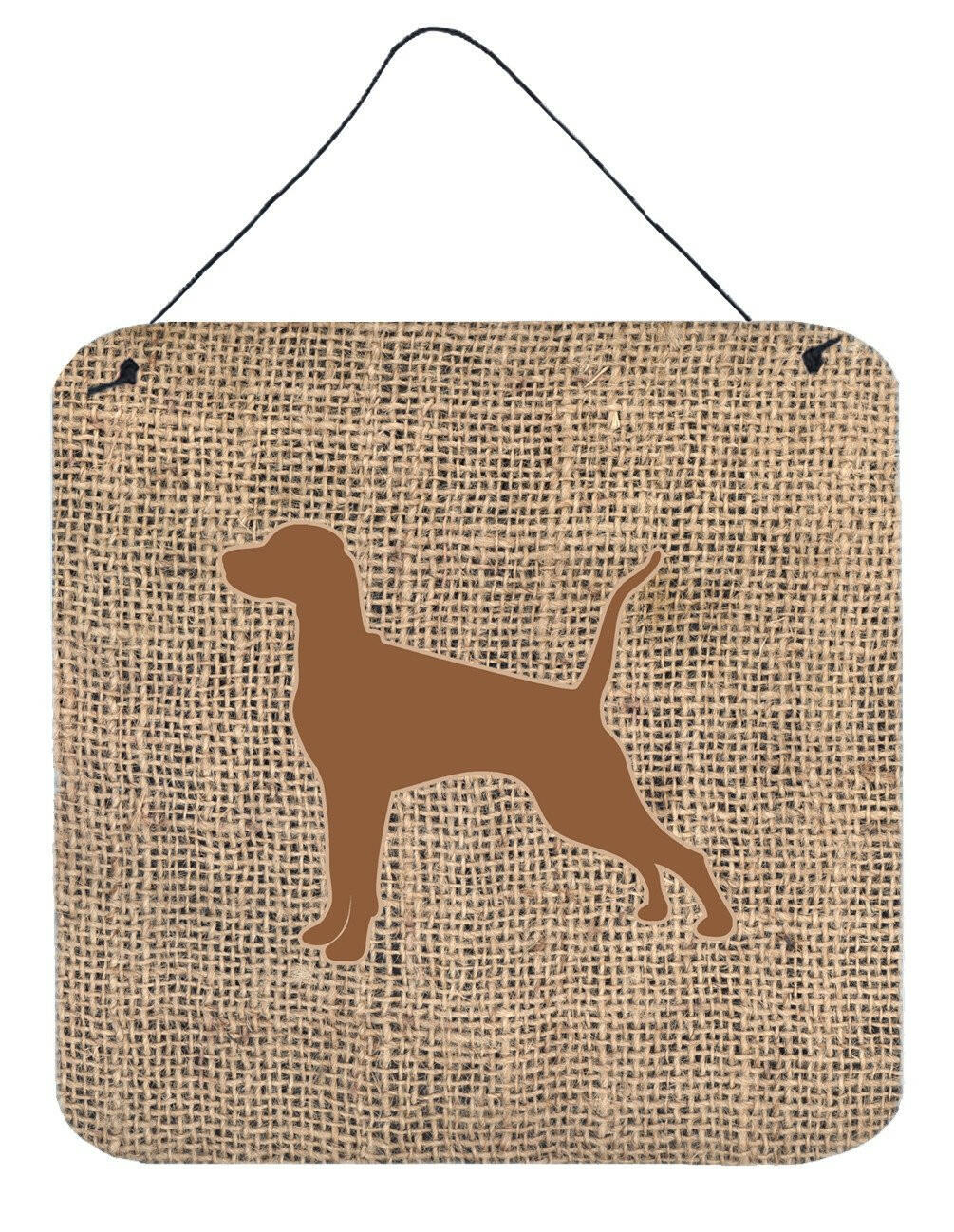 Pointer Burlap and Brown Aluminium Metal Wall or Door Hanging Prints BB1105 by Caroline's Treasures