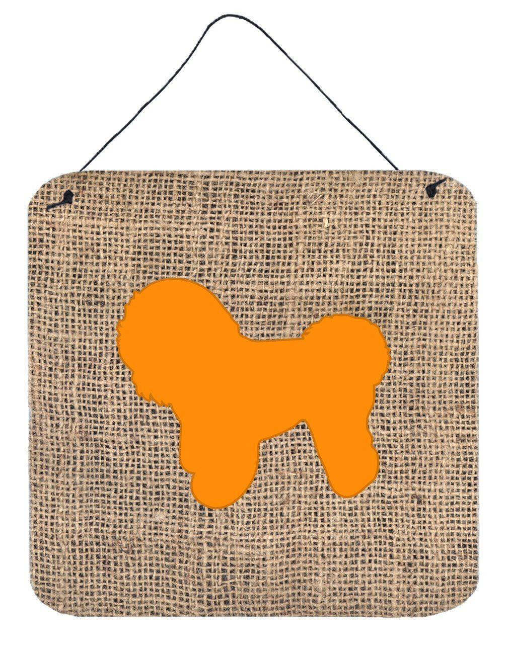 Bichon Frise Burlap and Orange Wall or Door Hanging Prints BB1107 by Caroline's Treasures