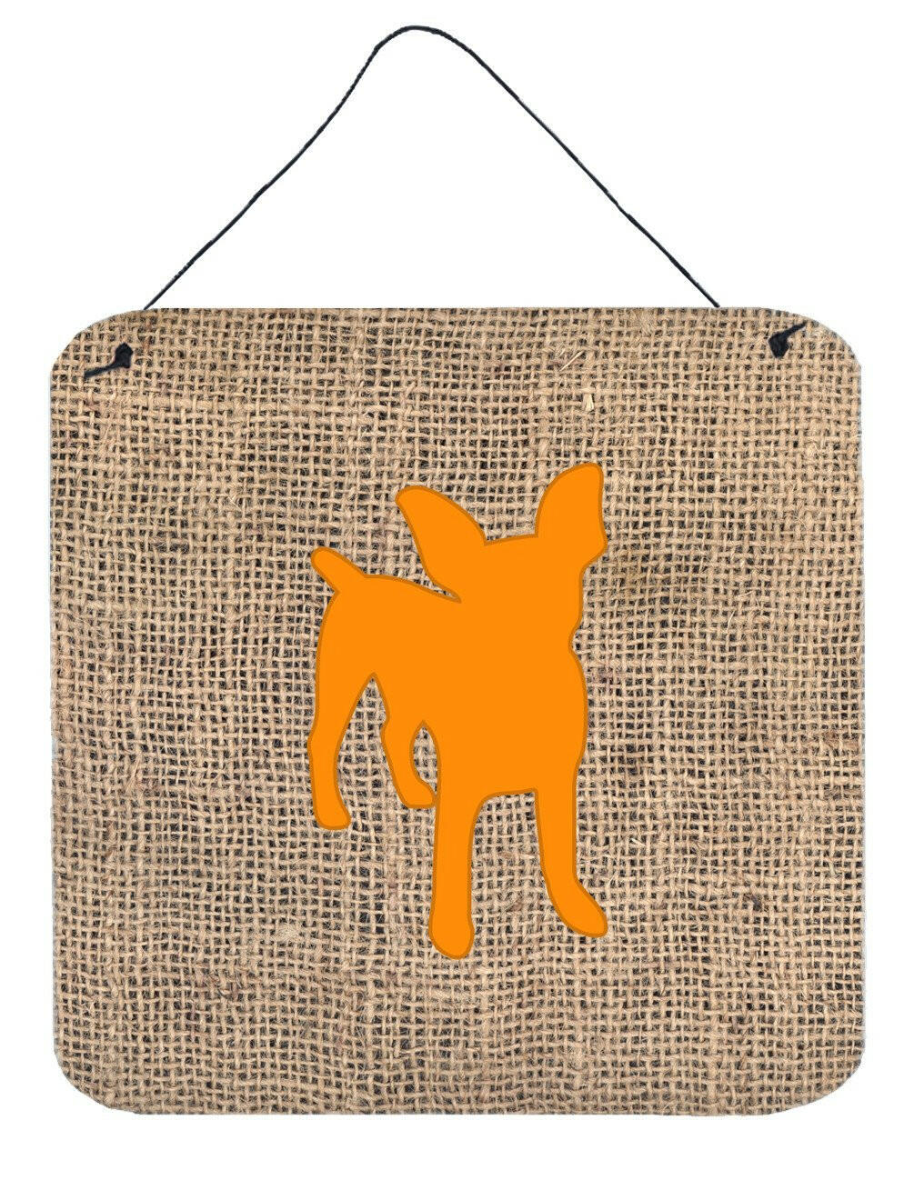 Chihuahua Burlap and Orange Aluminium Metal Wall or Door Hanging Prints BB1108 by Caroline's Treasures