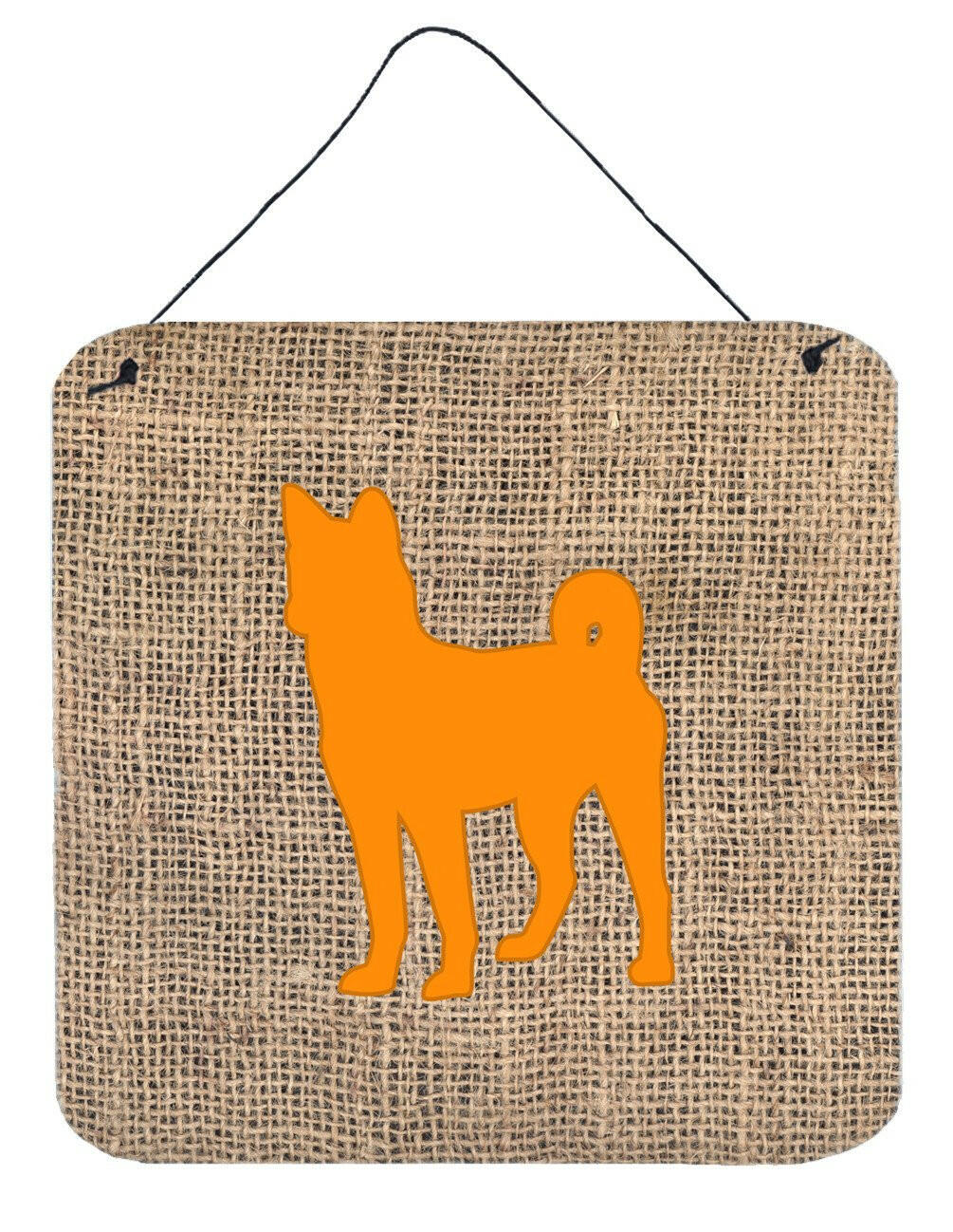 Basenji Burlap and Orange Aluminium Metal Wall or Door Hanging Prints BB1110 by Caroline's Treasures