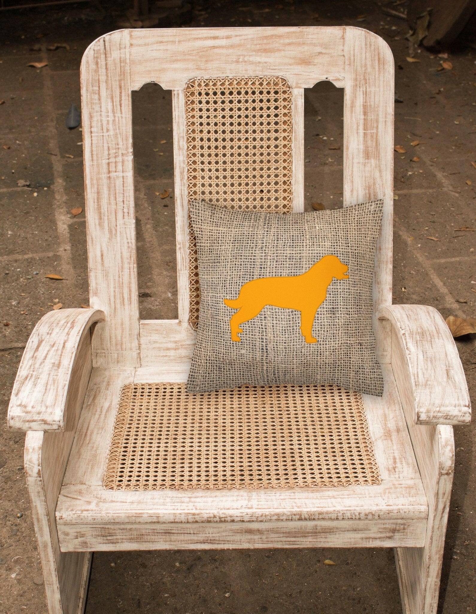 Labrador Burlap and Orange   Canvas Fabric Decorative Pillow BB1111 - the-store.com