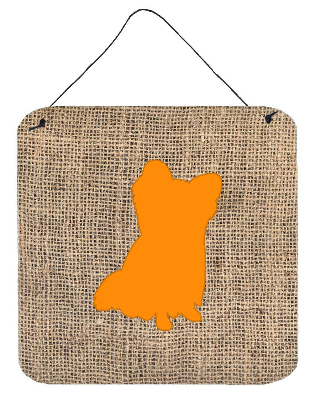 Chihuahua Burlap and Orange Aluminium Metal Wall or Door Hanging Prints BB1115 by Caroline's Treasures