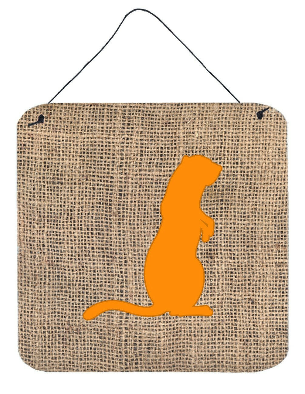 Meerkat Burlap and Orange Aluminium Metal Wall or Door Hanging Prints BB1118 by Caroline's Treasures