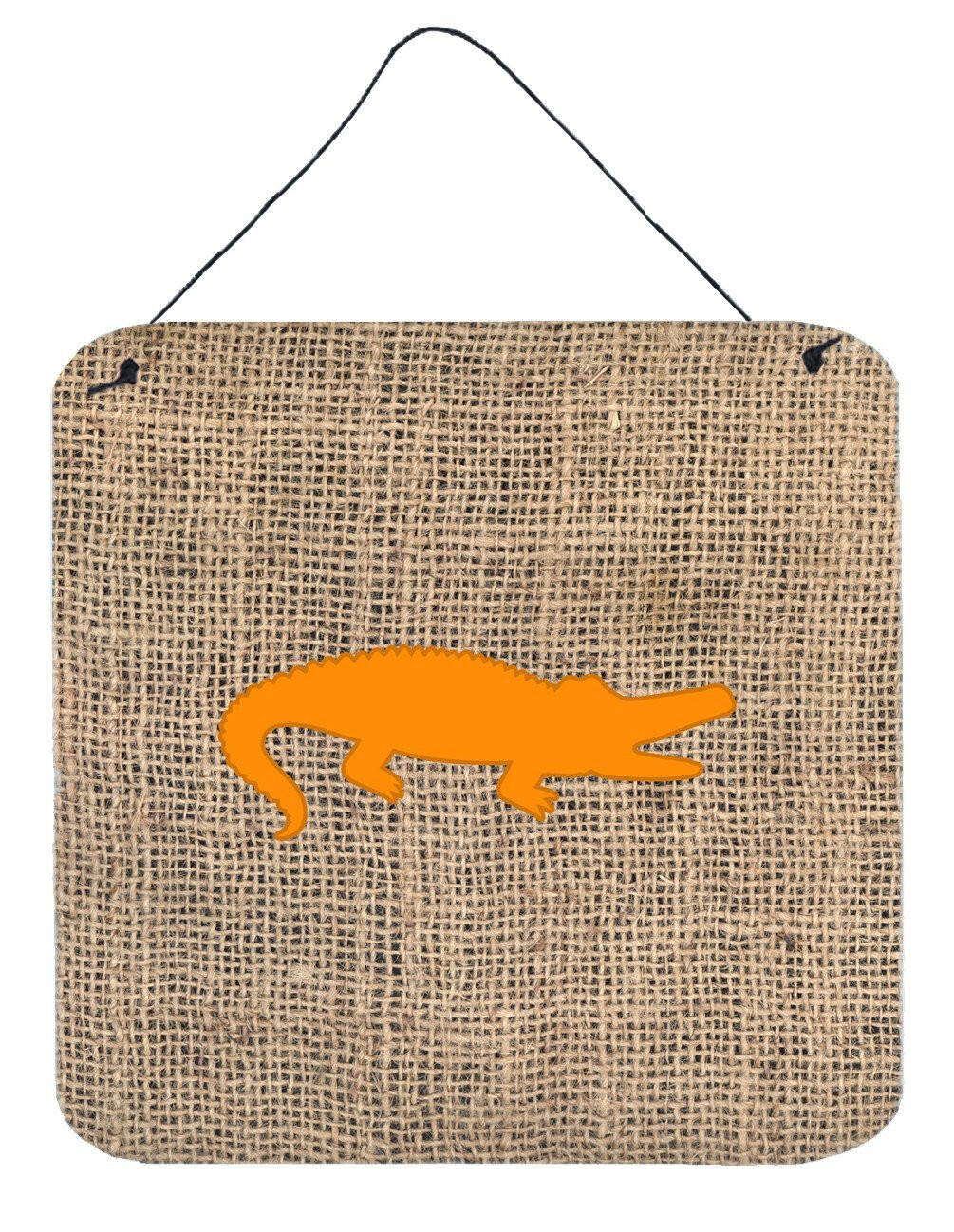 Alligator Burlap and Orange Aluminium Metal Wall or Door Hanging Prints BB1120 by Caroline's Treasures