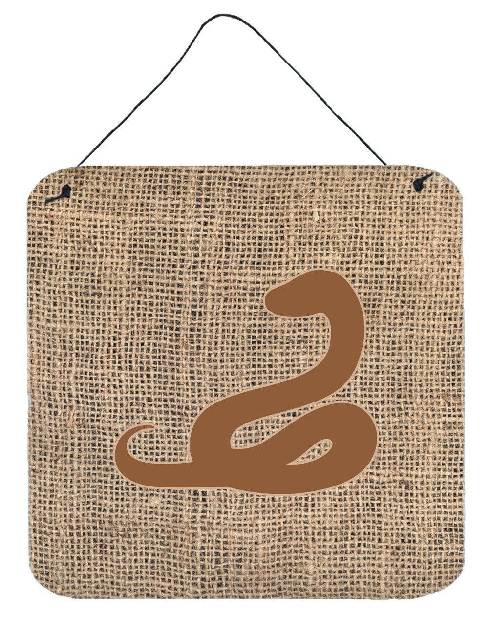 Snake Burlap and Brown Aluminium Metal Wall or Door Hanging Prints BB1124 by Caroline&#39;s Treasures