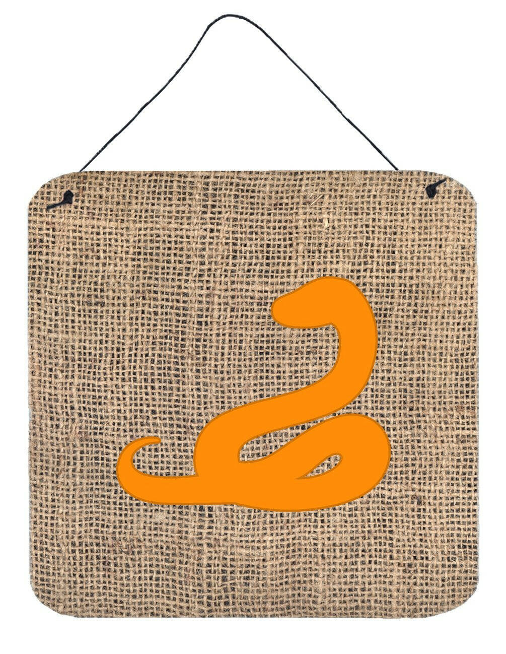 Snake Burlap and Orange Aluminium Metal Wall or Door Hanging Prints BB1124 by Caroline&#39;s Treasures